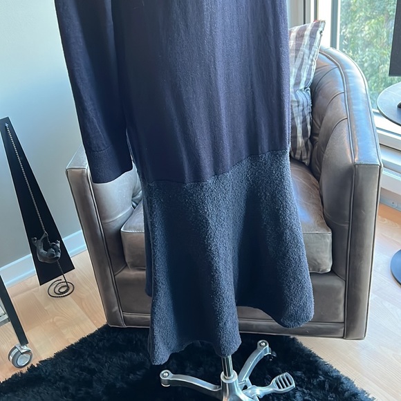 New COS Wool Knit Crewneck Long Sleeve Flared Midi Dress Size Small - Picture 5 of 9